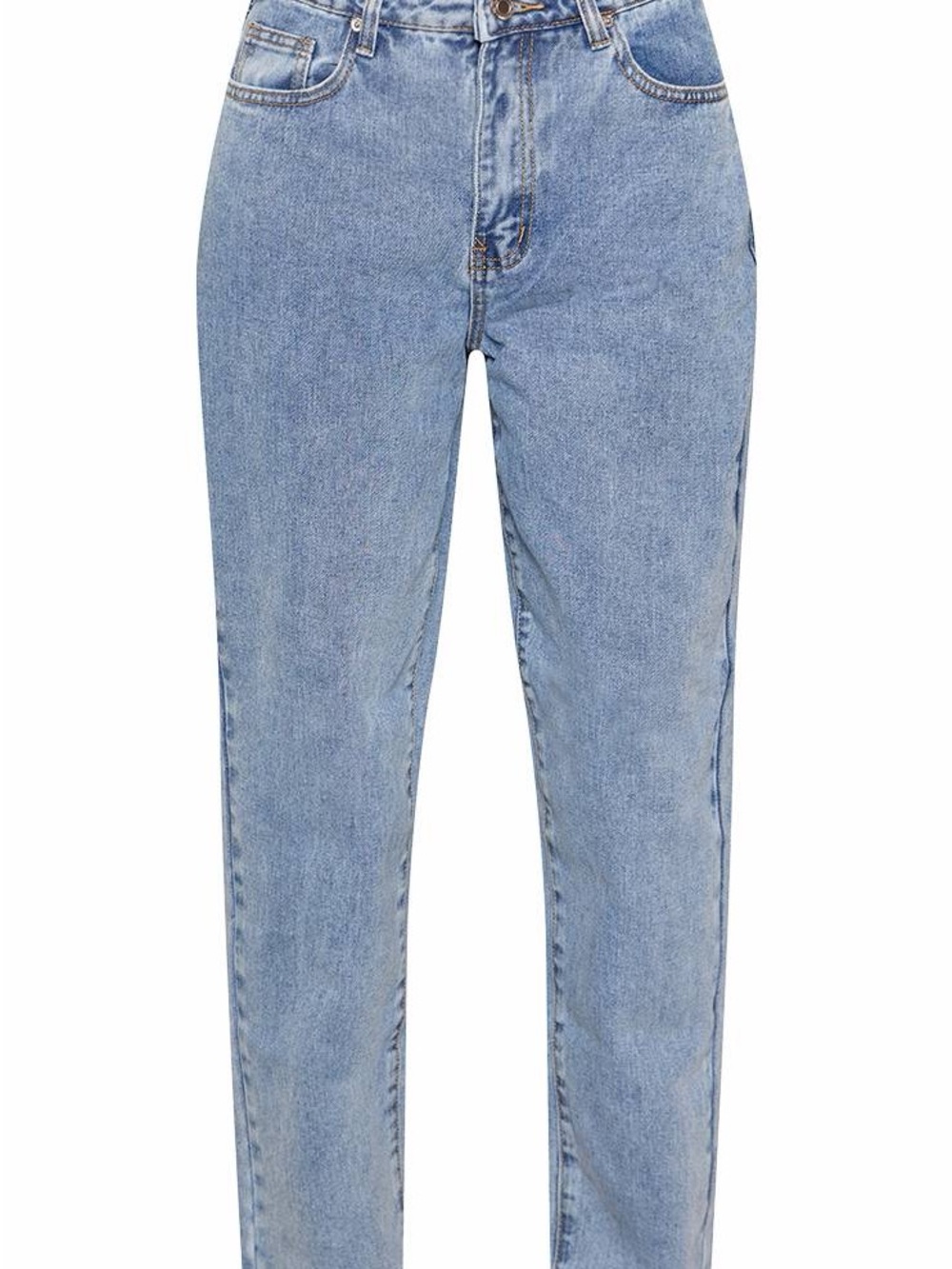 PRETTYLITTLETHING MID BLUE WASH HIGH WAIST MOM JEANS US 8 Great Condition - Picture 5 of 8